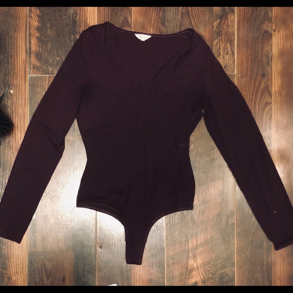Maroon Long-sleeved Bodysuit
